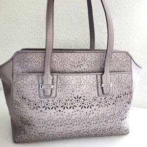 Coach Taylor Eyelet Laser Cut Light Purple Leather Satchel Purse